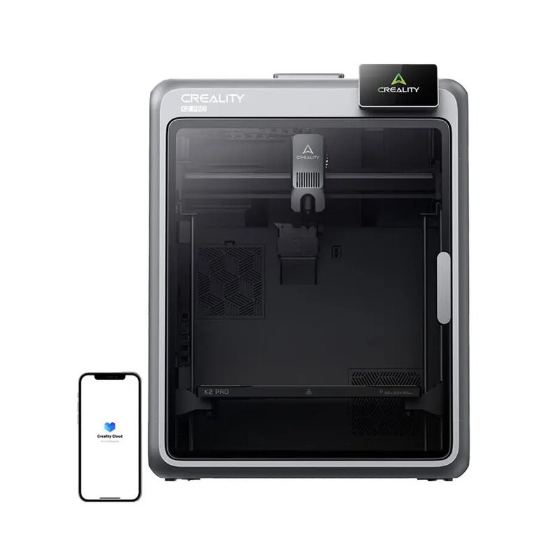Creality K2 Pro COMBO ir  3D printeris profesionāļiem ar slēgtu apsildāmu kameru un 4 krāsu CFS kvēldiegu vadības moduli.