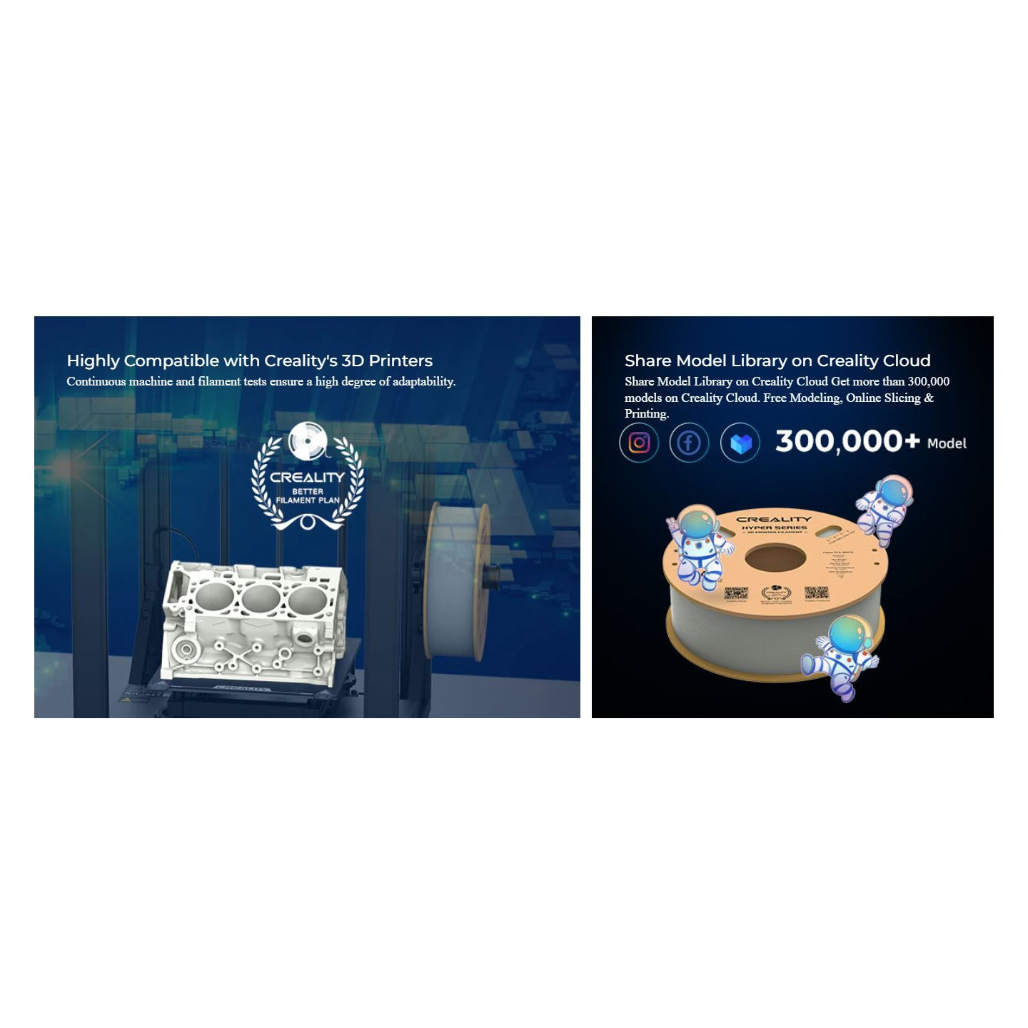 Creality Hyper PLA  Filament diameter 1.75 mm. Cardboard spool weight 1 kg. High filament strength