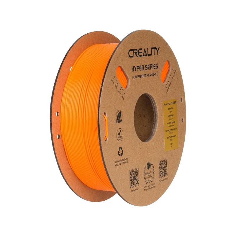 Creality Hyper PLA oranžs  premium tipa augstas kušanas temperatūras  kvēldiegs. Diametrs 1, 75 mm. kartona spoles svars 1 kg