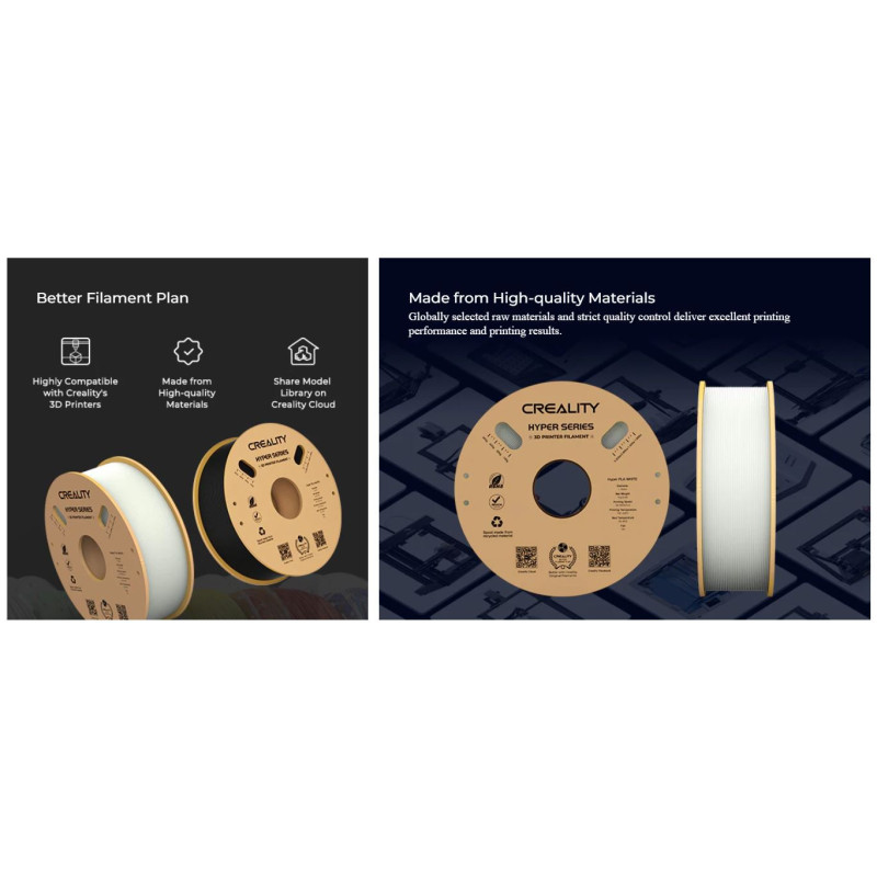 Creality Hyper PLA skin premium tipa augstas kušanas temperatūras  kvēldiegs. Diametrs 1, 75 mm. kartona spoles svars 1 kg