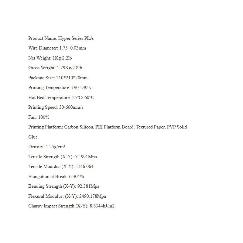 Creality Hyper PLA skin premium tipa augstas kušanas temperatūras  kvēldiegs. Diametrs 1, 75 mm. kartona spoles svars 1 kg