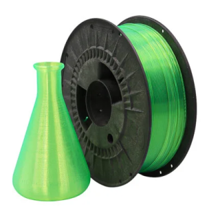 PETG filaments have impact resistance combined with flexibility, as well as good resistance to temperature, chemical compounds.