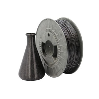 This PETG-based Galaxy black filament with the addition of bright pigments creates a captivating glow for models.