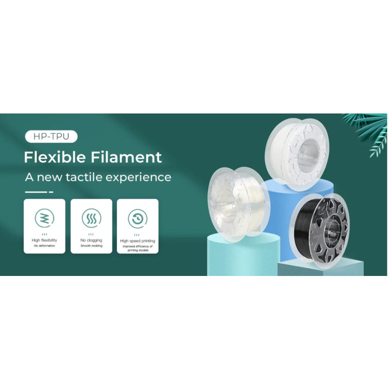 Creality HP-TPU ir elastīgs inženiertehniskais materiāls ārtelpas lietām, tas izstrādāts lai nodrošinātu ātrgaitas druku.