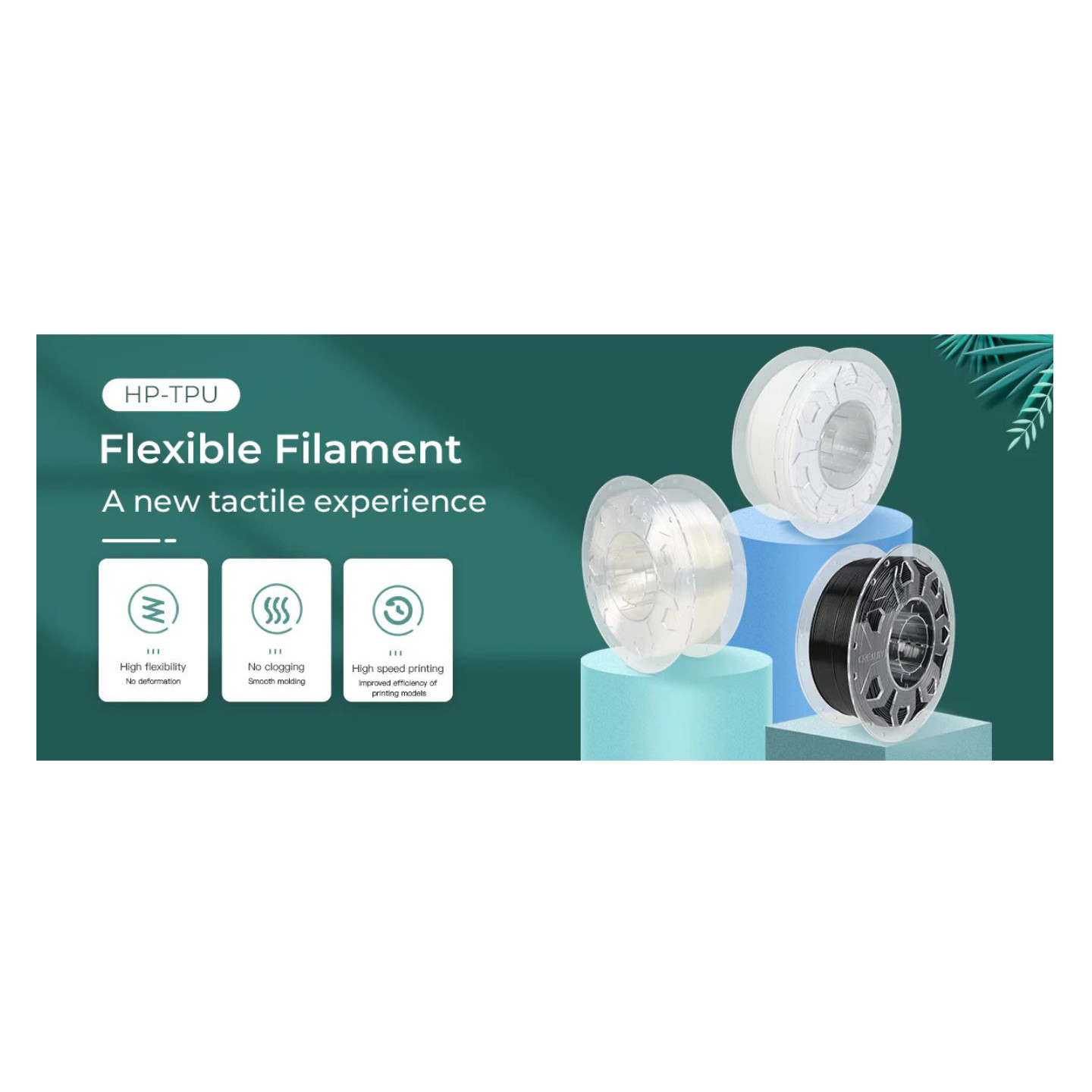 Creality HP-TPU is a flexible engineering material, optimized for high-performance extruders and capable of speeds of 200 mm/s.