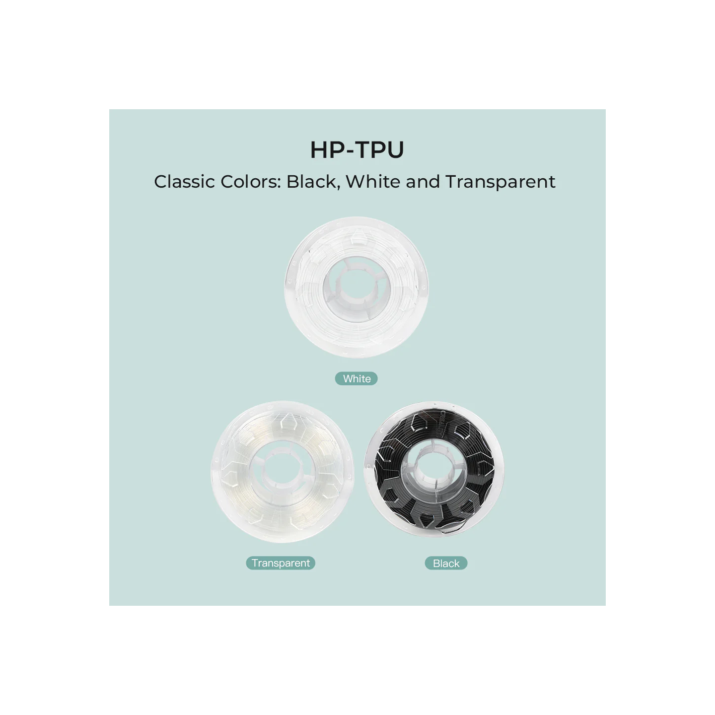 Creality HP-TPU is a flexible engineering material, optimized for high-performance extruders and capable of speeds of 200 mm/s.