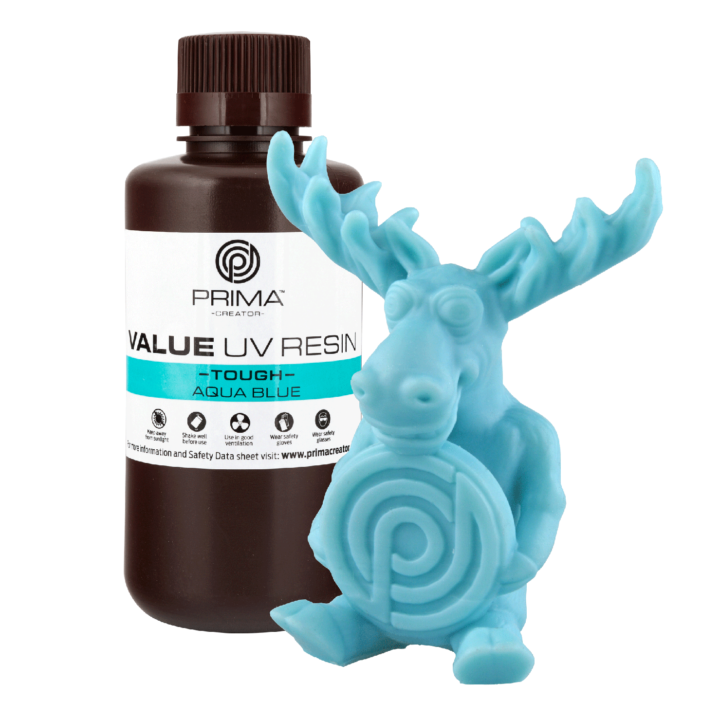 PrimaCreator Value Tough UV Resin (ABS Like) - 500 g - Aqua Blue