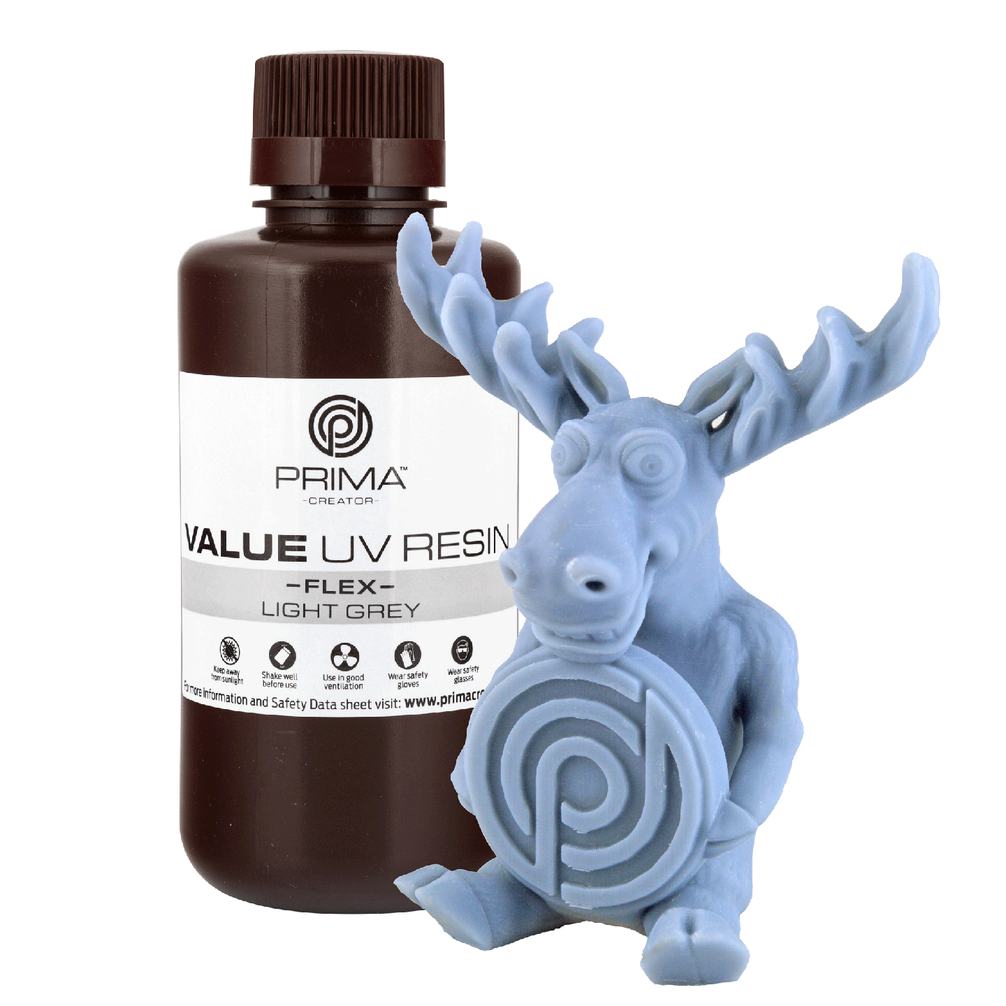 PrimaCreator Value Flex UV Resin - 500 g - Light Grey