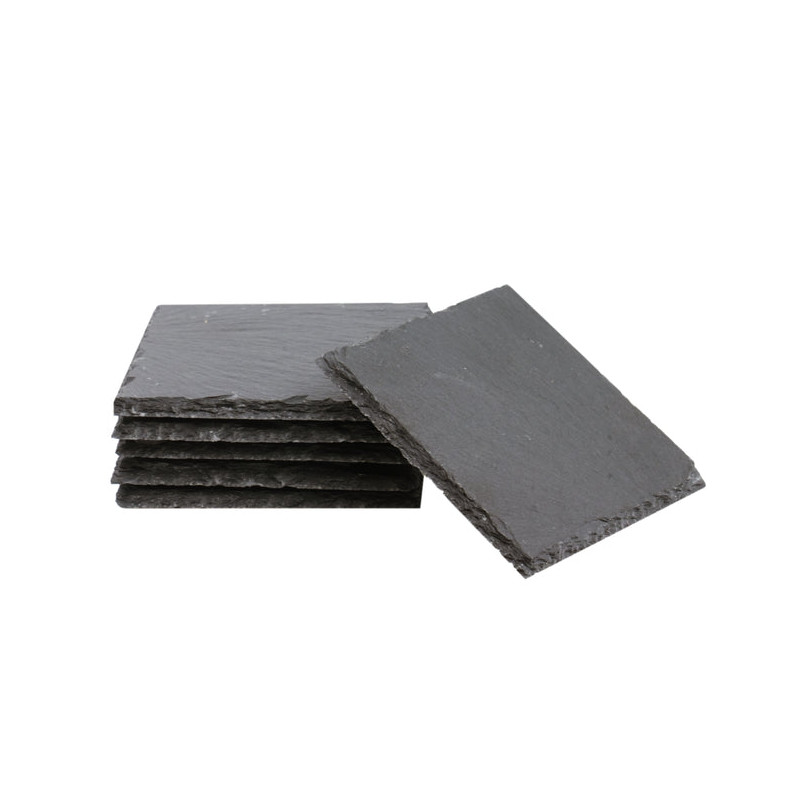 LaserPecker Stone Slate Coasters Square Black(6 pcs)