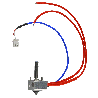 Flashforge Creator 3 Pro Left Hot-End Assembly - Hardened Steel - 0,4 mm