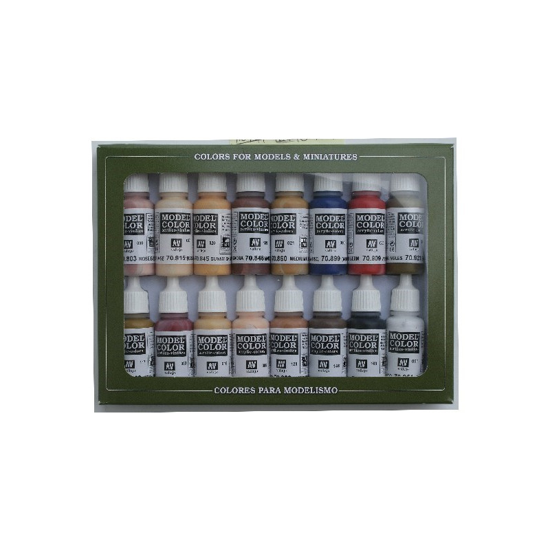 Vallejo Acrylic Model Color Set  Face/Skin Colors(16)