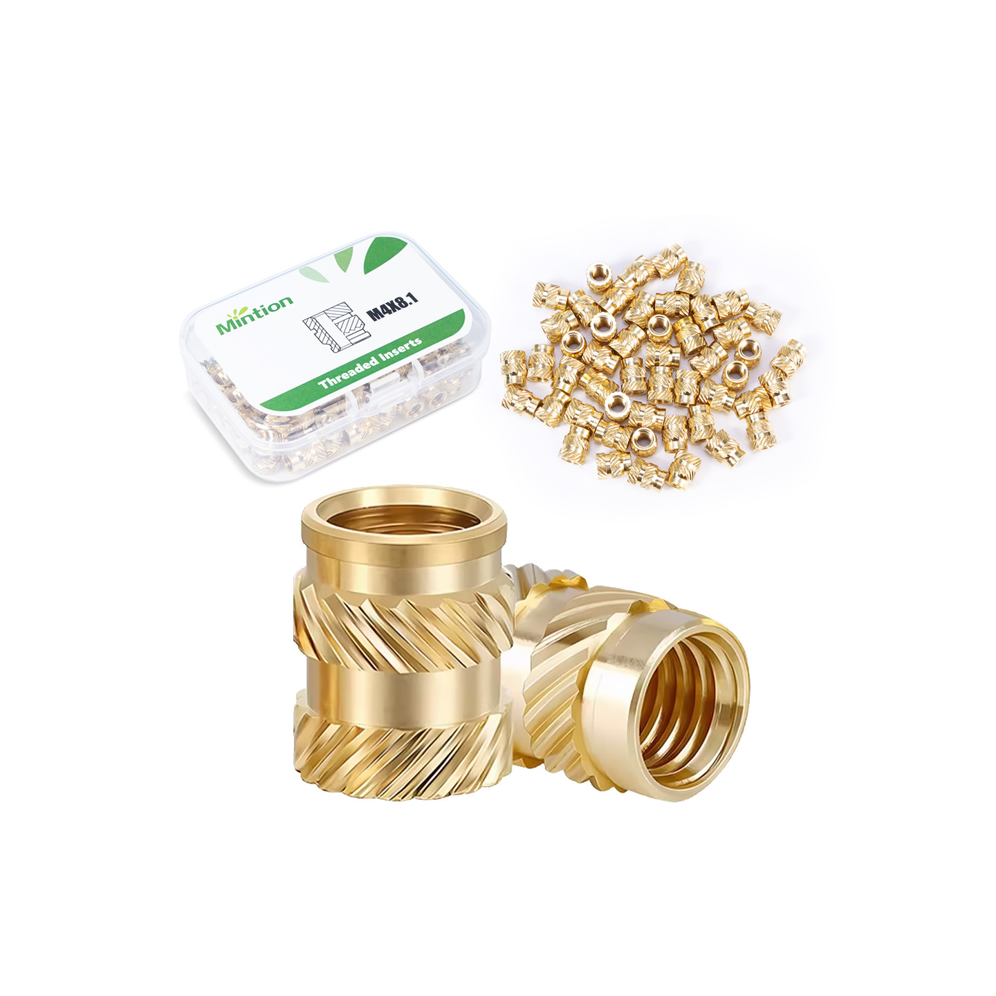 Mintion M4 x 8,1mm x 6,3mm Threaded Insert Set - 50 pcs