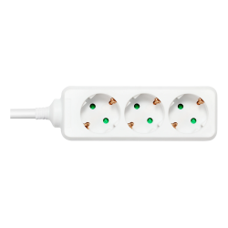 DELTACO Earthed power strip with 3 sockets, 1.5 m