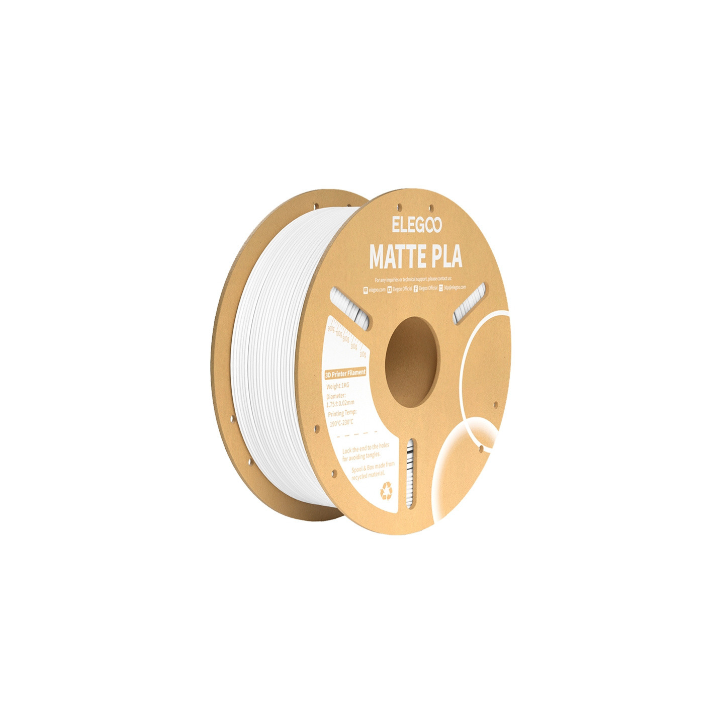 PLA Matte ELEGOO Filament (White)