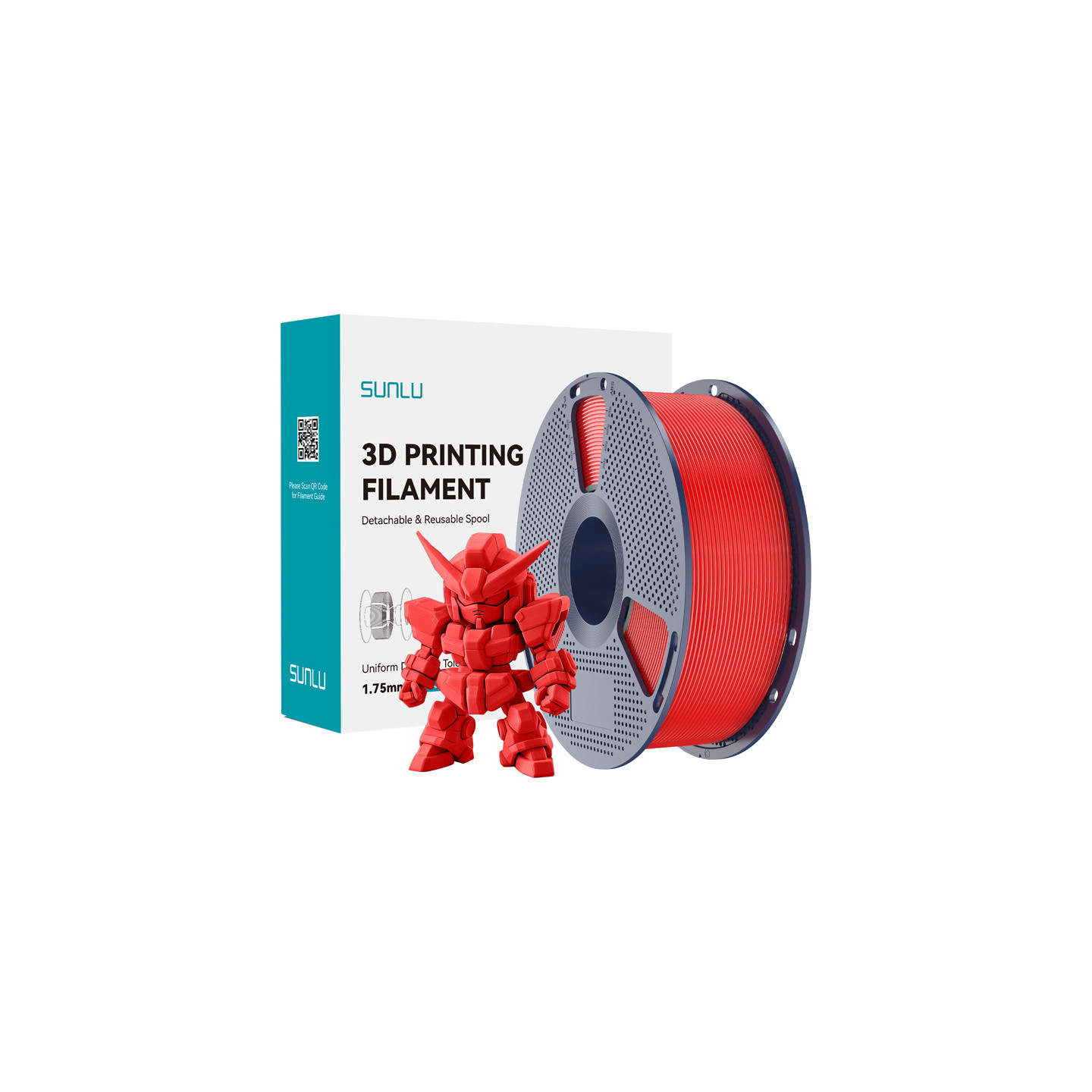Sunlu PLA+ 2.0 Filament (Red)