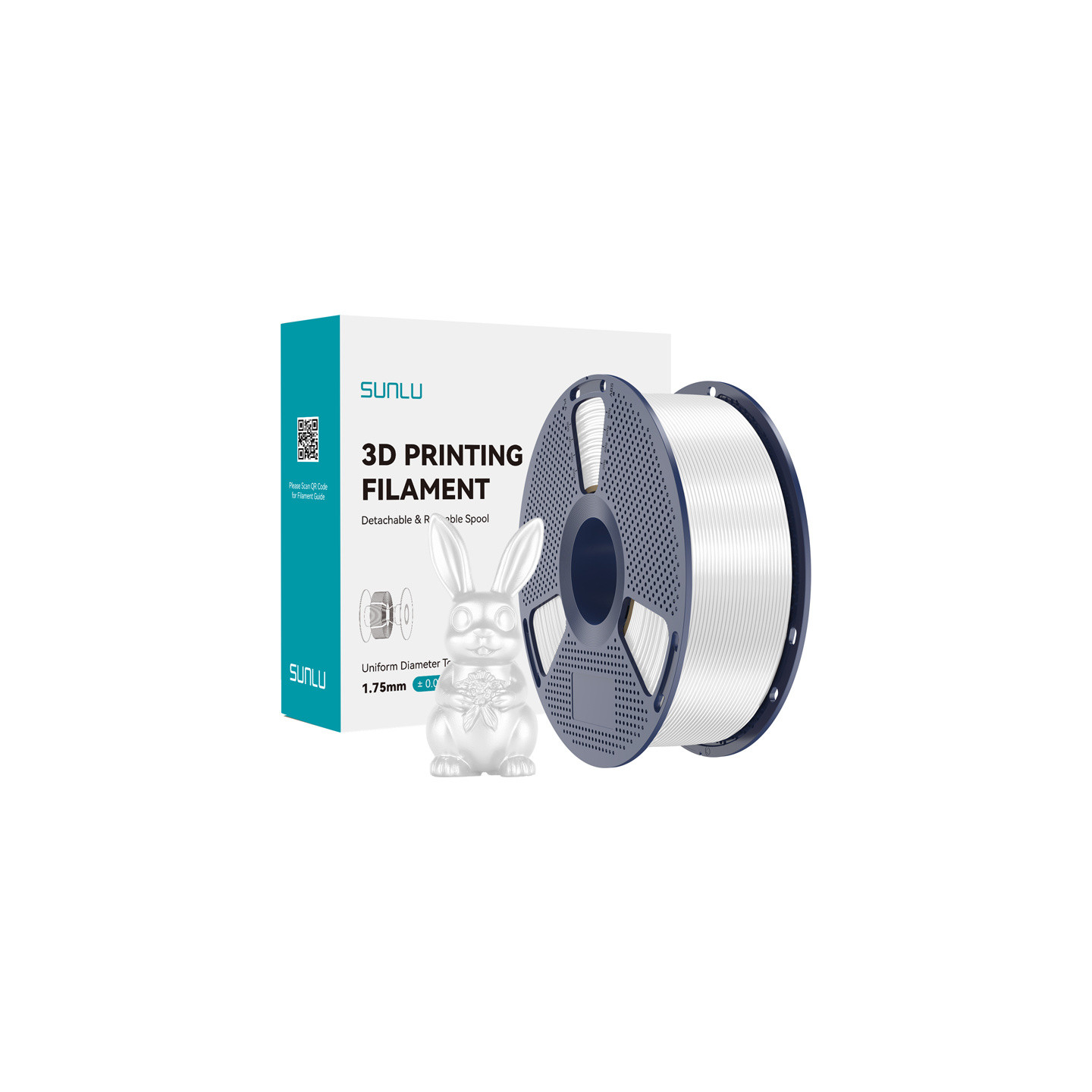 Sunlu PLA+ Silk Filament (White)