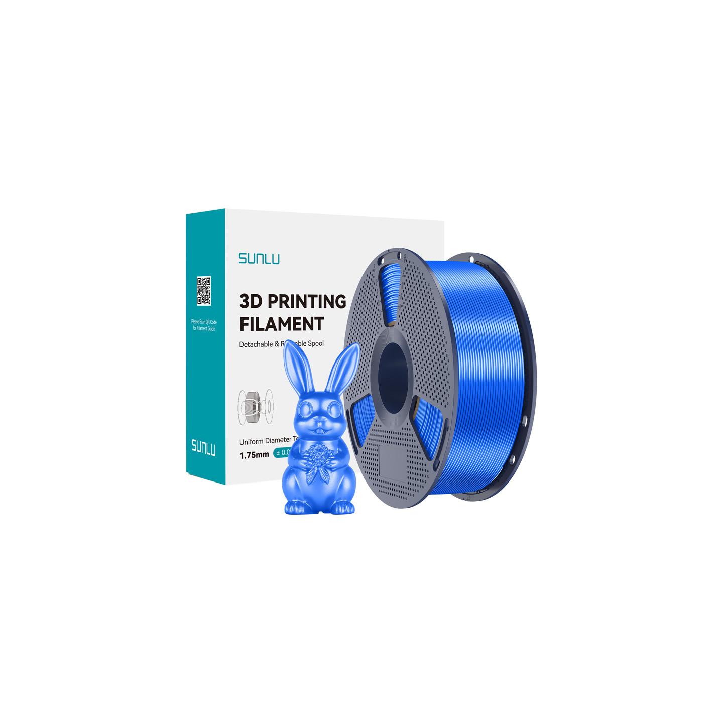 Sunlu PLA+ Silk Filament (blue)