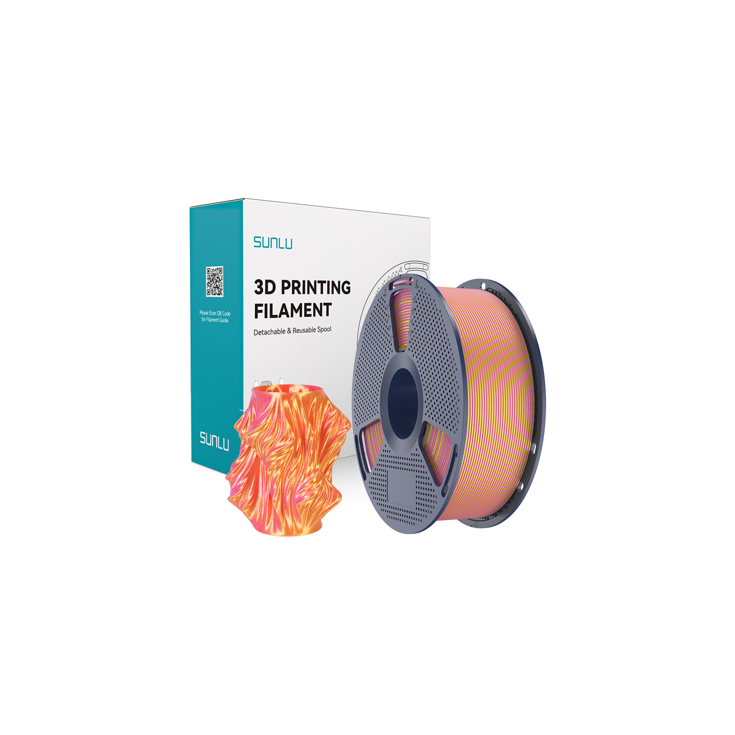 Sunlu PLA+ Silk Dual Color Filament (Pink and Gold)
