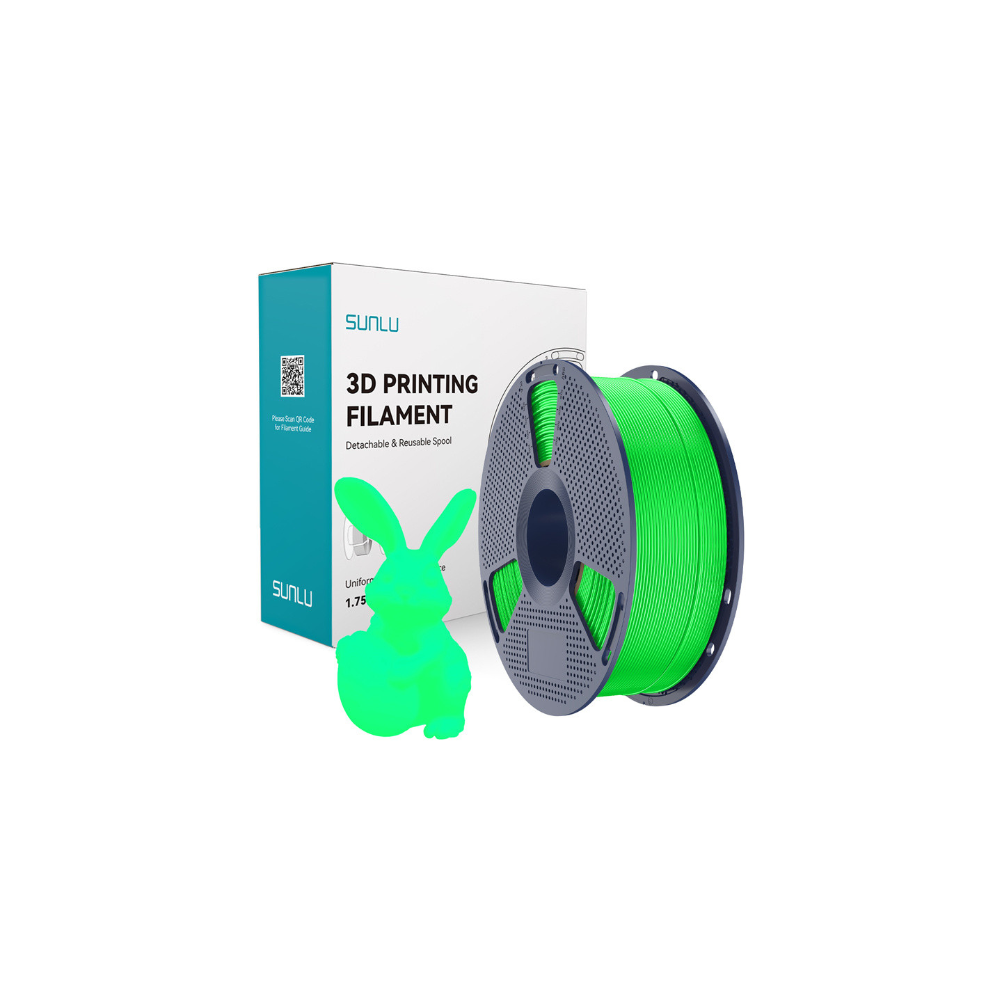 Filament Sunlu PLA Glow In The Dark (zielony)