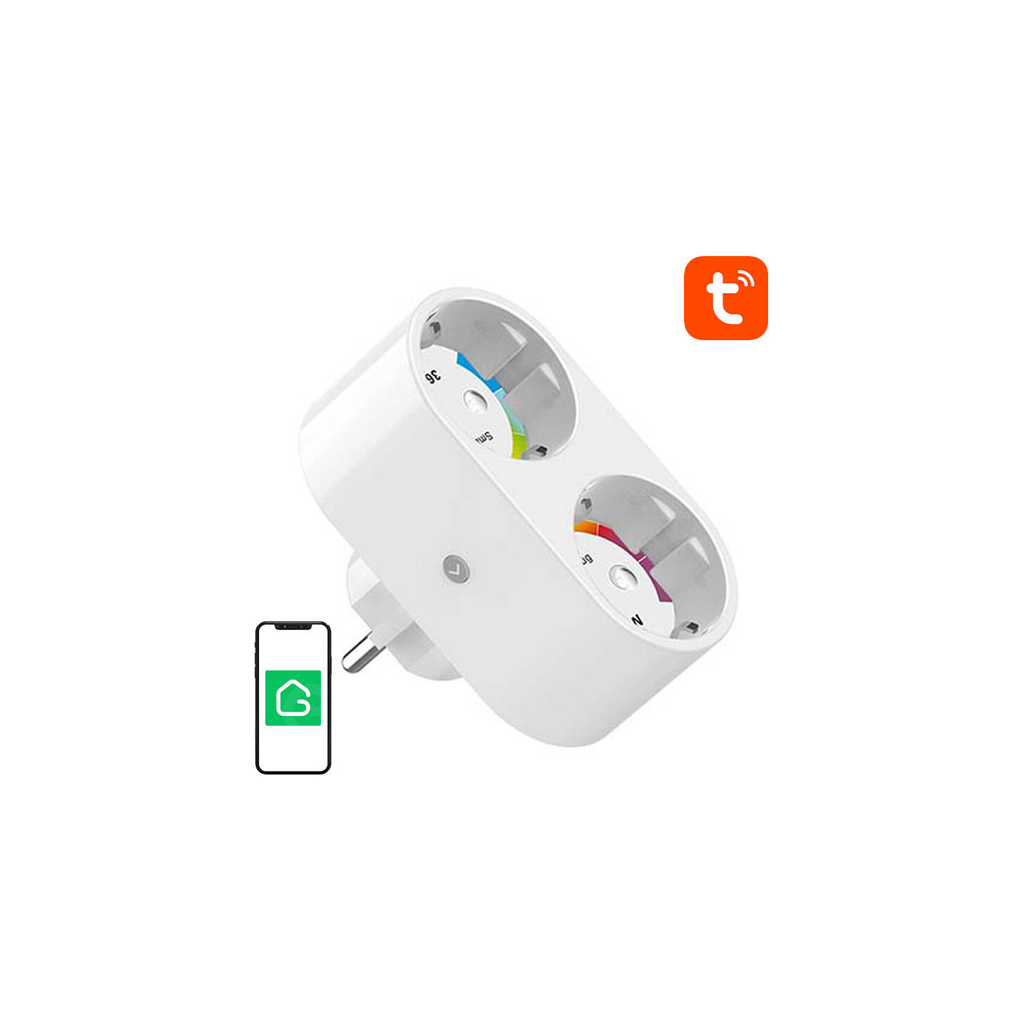 Dual smart plug WiFi Gosund SP211 3500W, Tuya