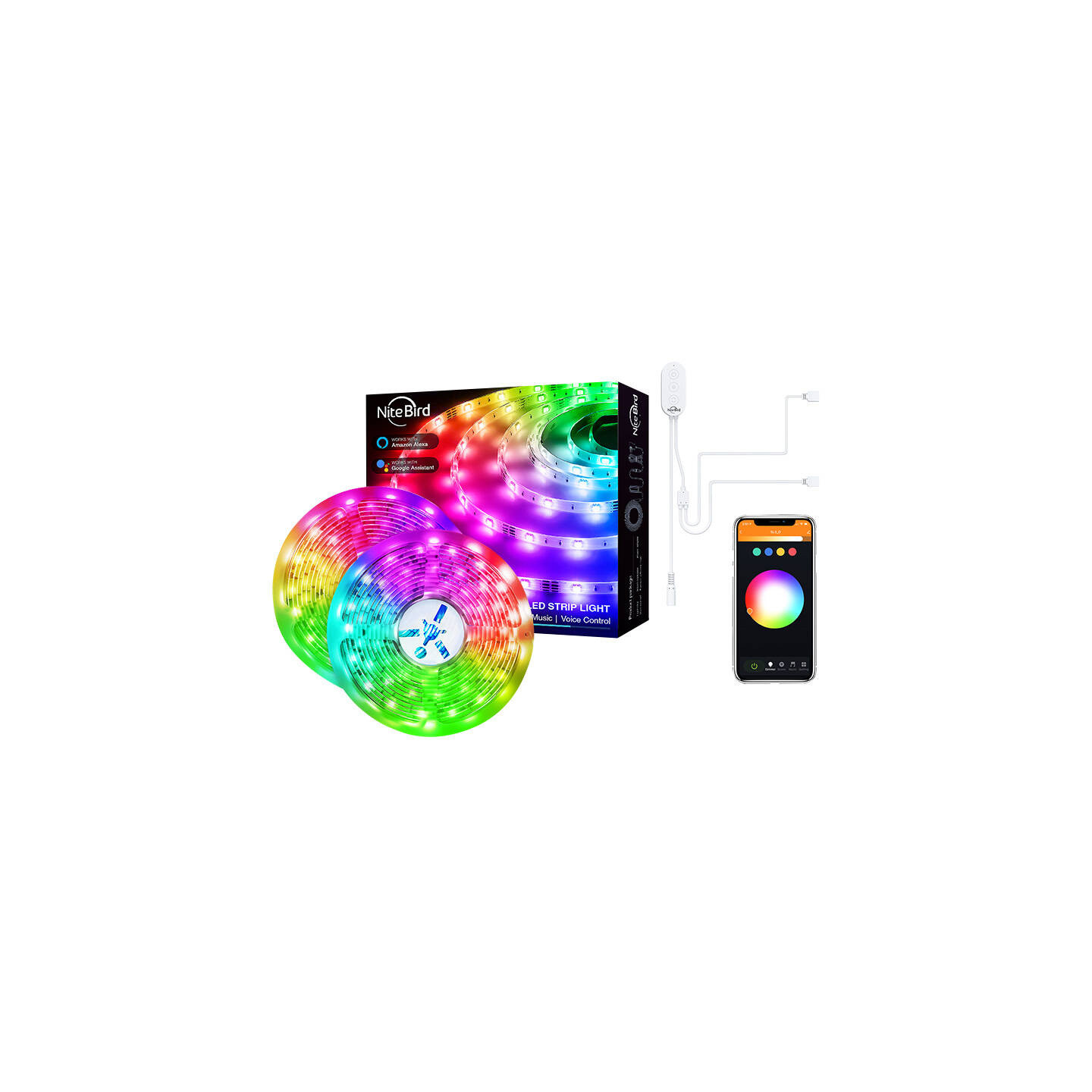 Smart WiFi RGB LED light strip NiteBird SL3 (2x5m), Tuya
