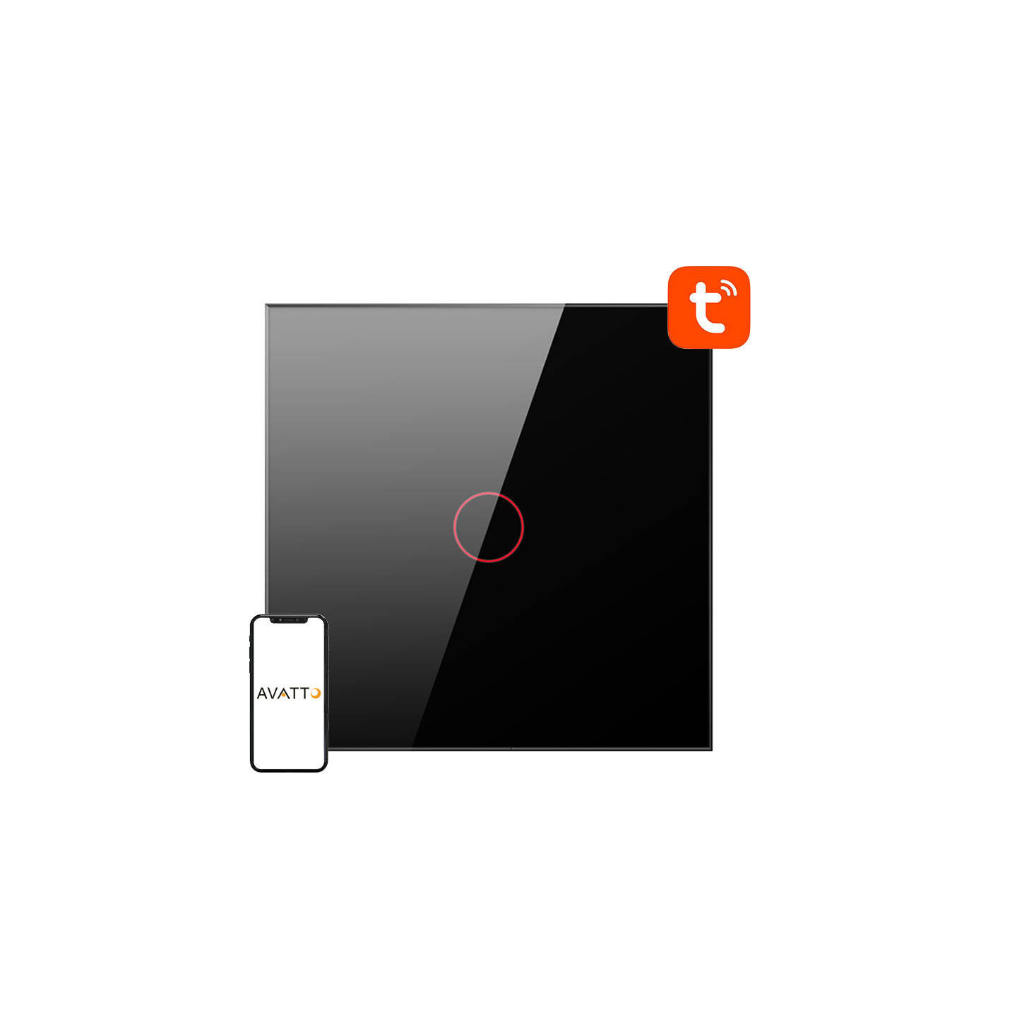 Smart Light Switch WiFi Avatto TS02-EU-B1 1 Way TUYA (black)