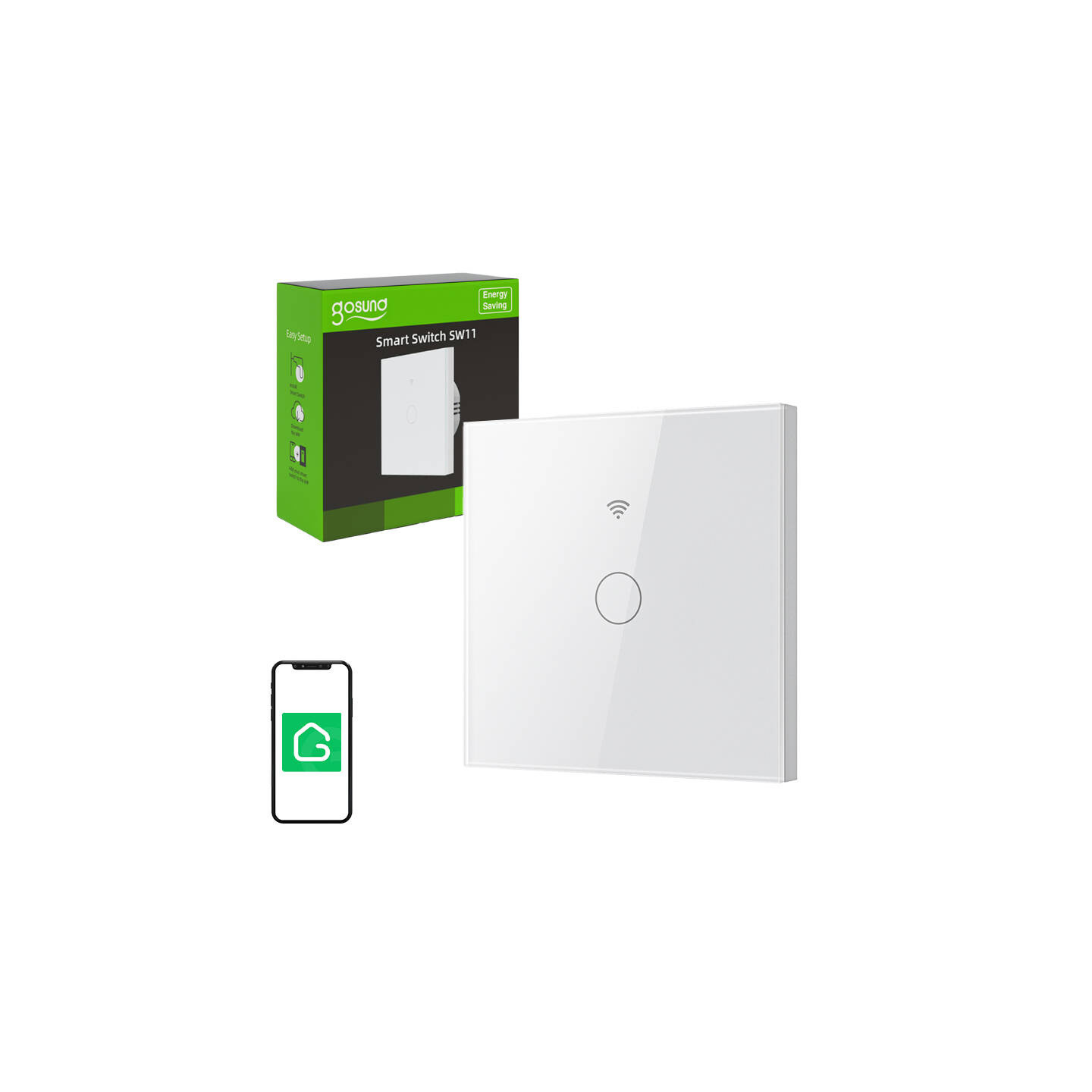 Smart Touch WiFi Light Switch Gosund SLS1 Single (optional N) Tuya