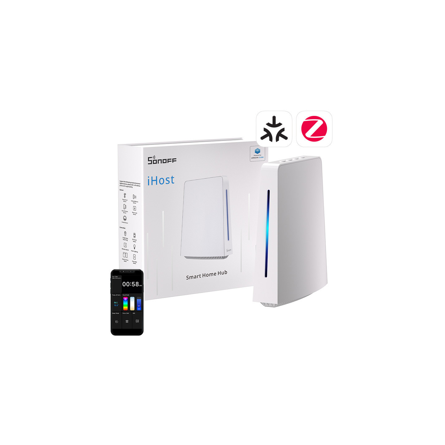Bramka iHost Hub WiFi, ZigBee, Bluetooth, Matter SONOFF AIBridge-26, 4GB, LAN