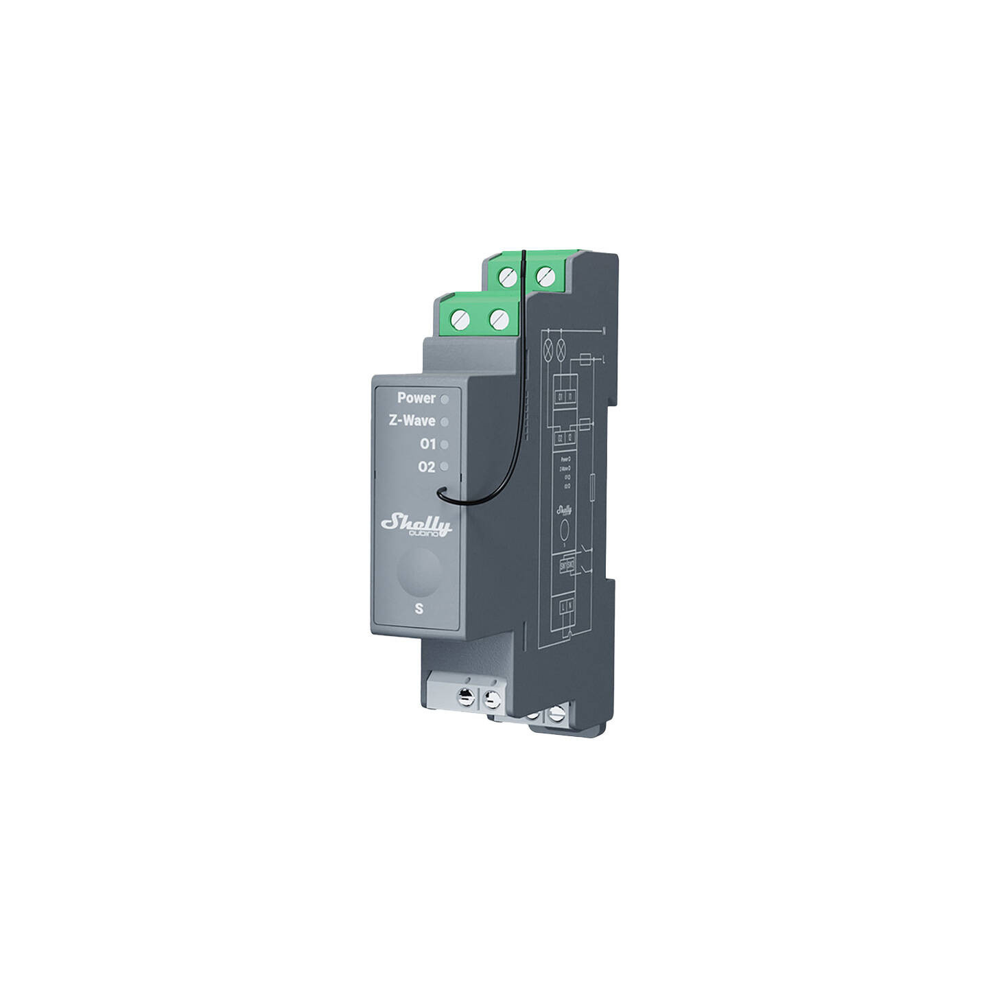Shelly Qubino Pro 2 DIN rail Relay, 2-channel, Z-Wave