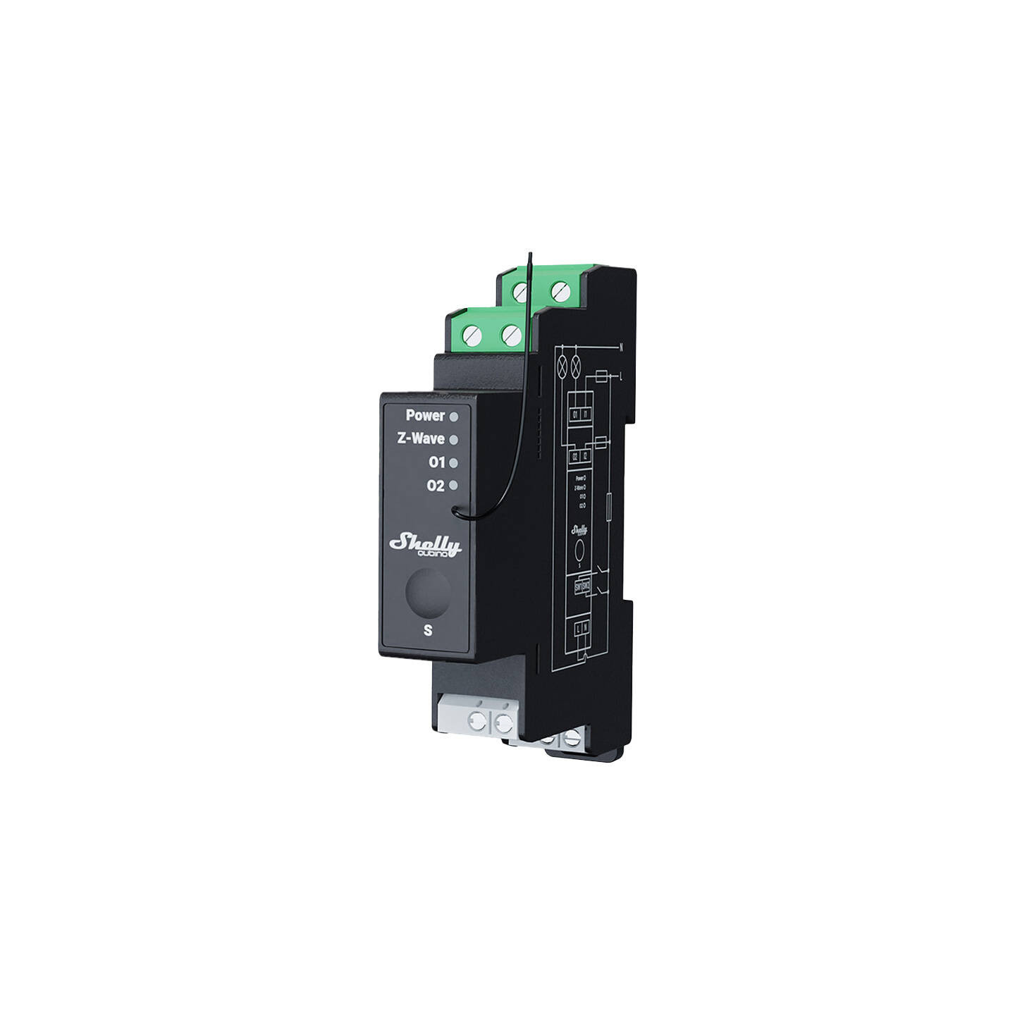 Shelly Qubino Pro 2PM DIN rail Relay, 2-channel, Z-Wave (Power measurement)