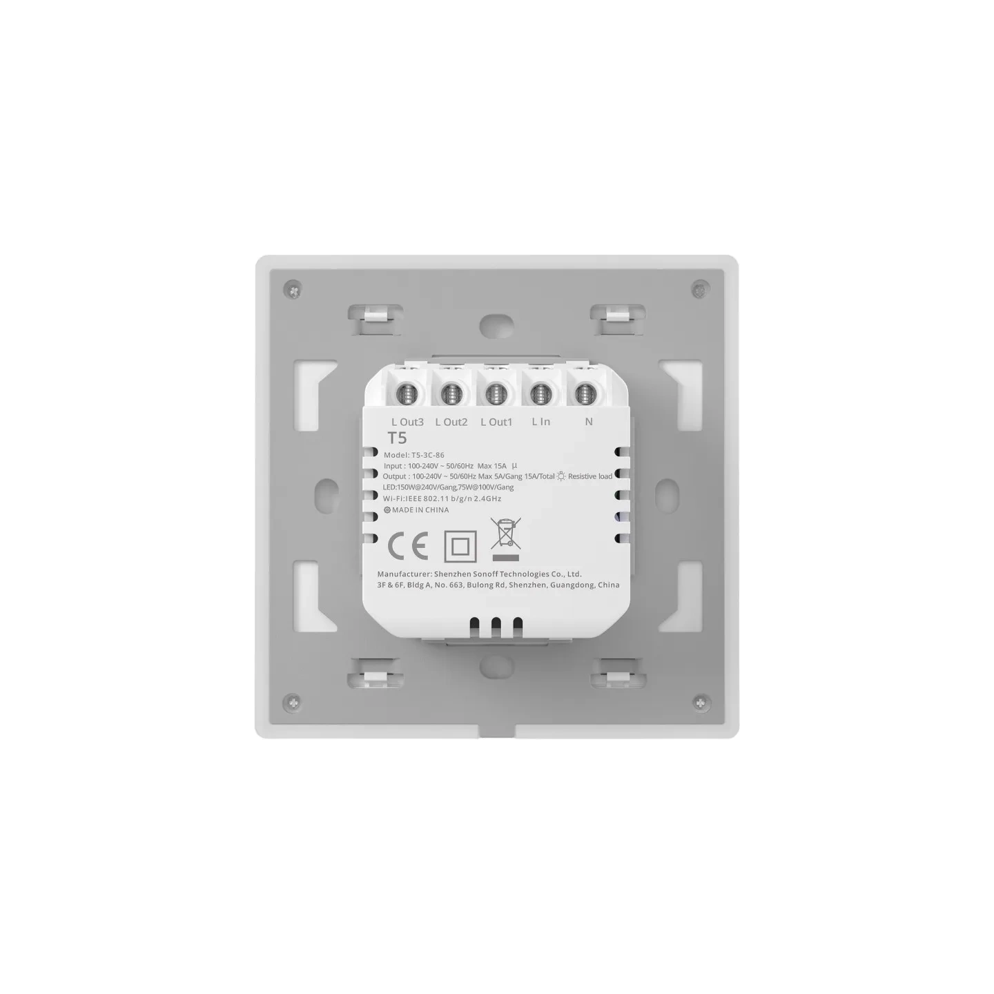Smart WiFi Touch Wall Switch Sonoff TX T5 3C (3-channel)
