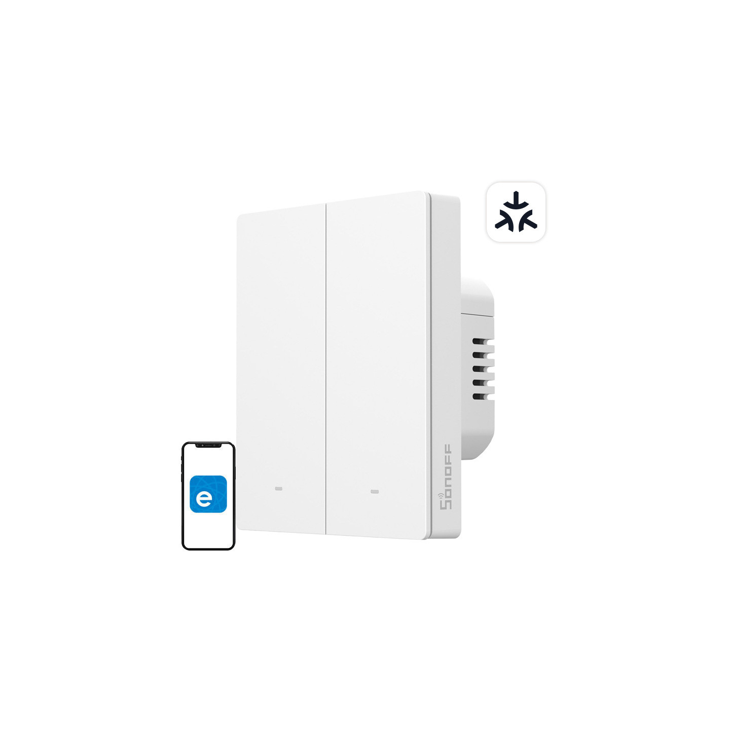 SONOFF M5-2C-80W WiFi Matter smart wall switch (2-channel, for frame)