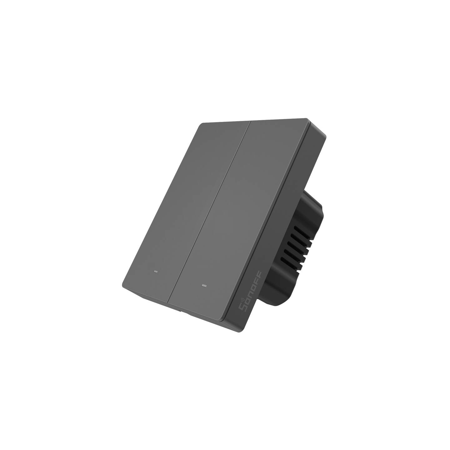Smart WiFi wall switch SONOFF M5-2C-80 (2-channel, for frame, graphite)