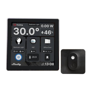 Shelly Wall Display WiFi/BLU (Black) + BLU H&T (Black) Set