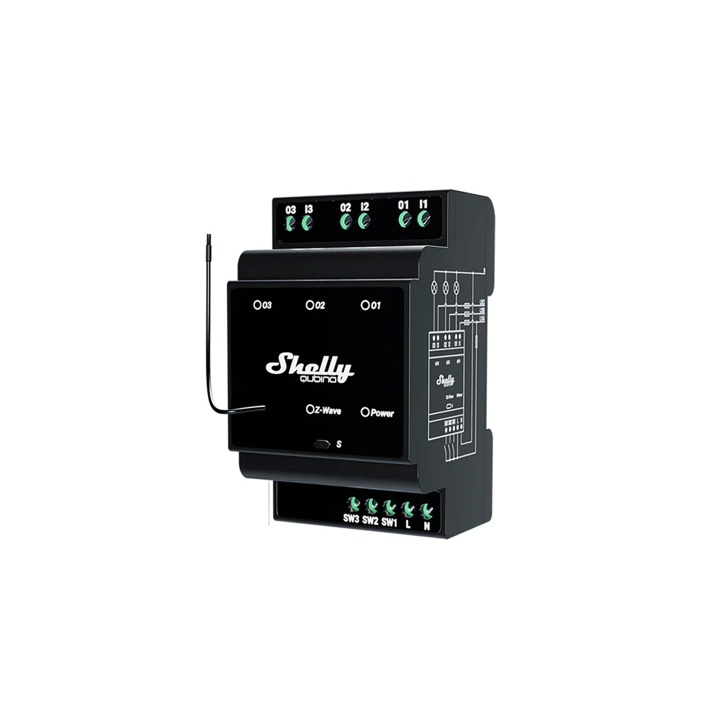 Shelly Qubino Wave Pro 3 Z-Wave 3 channel DIN rail relay