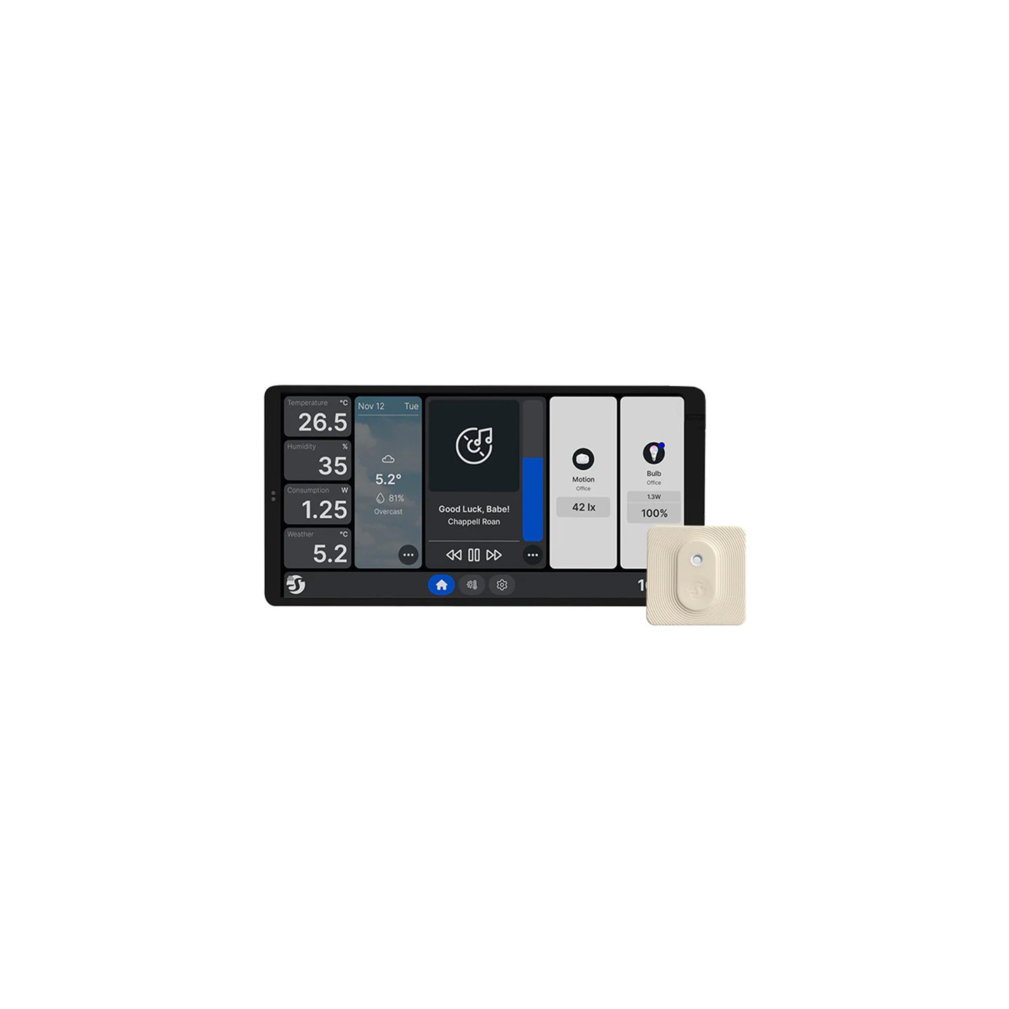 Dual Control Panel Shelly Wall Display X2 WiFi/BLU (silver) + BLU H&T