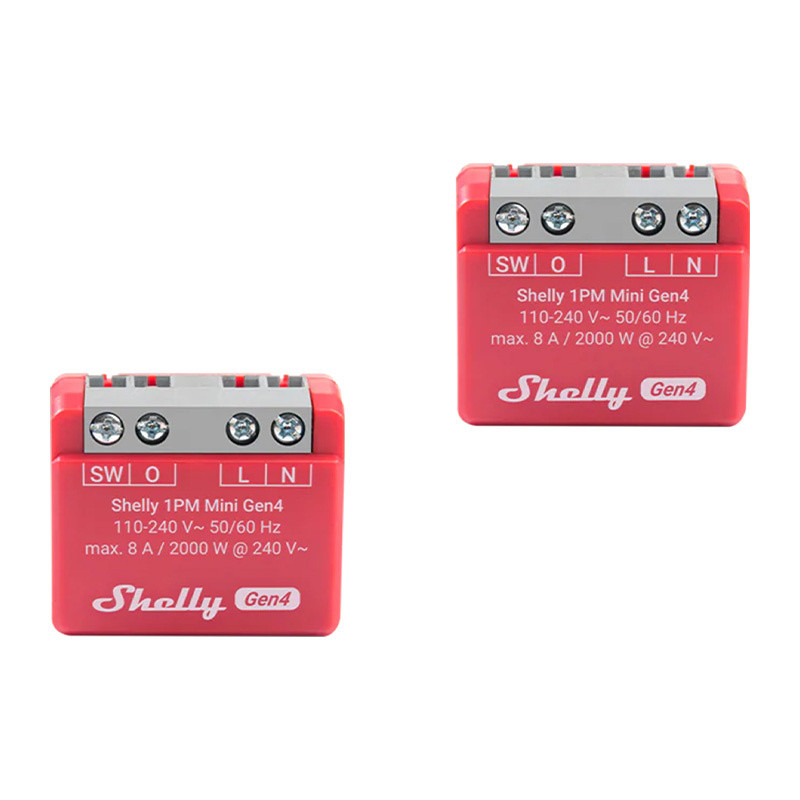 Set of 2 Shelly 1PM Mini Gen4 Zigbee/Matter Controllers