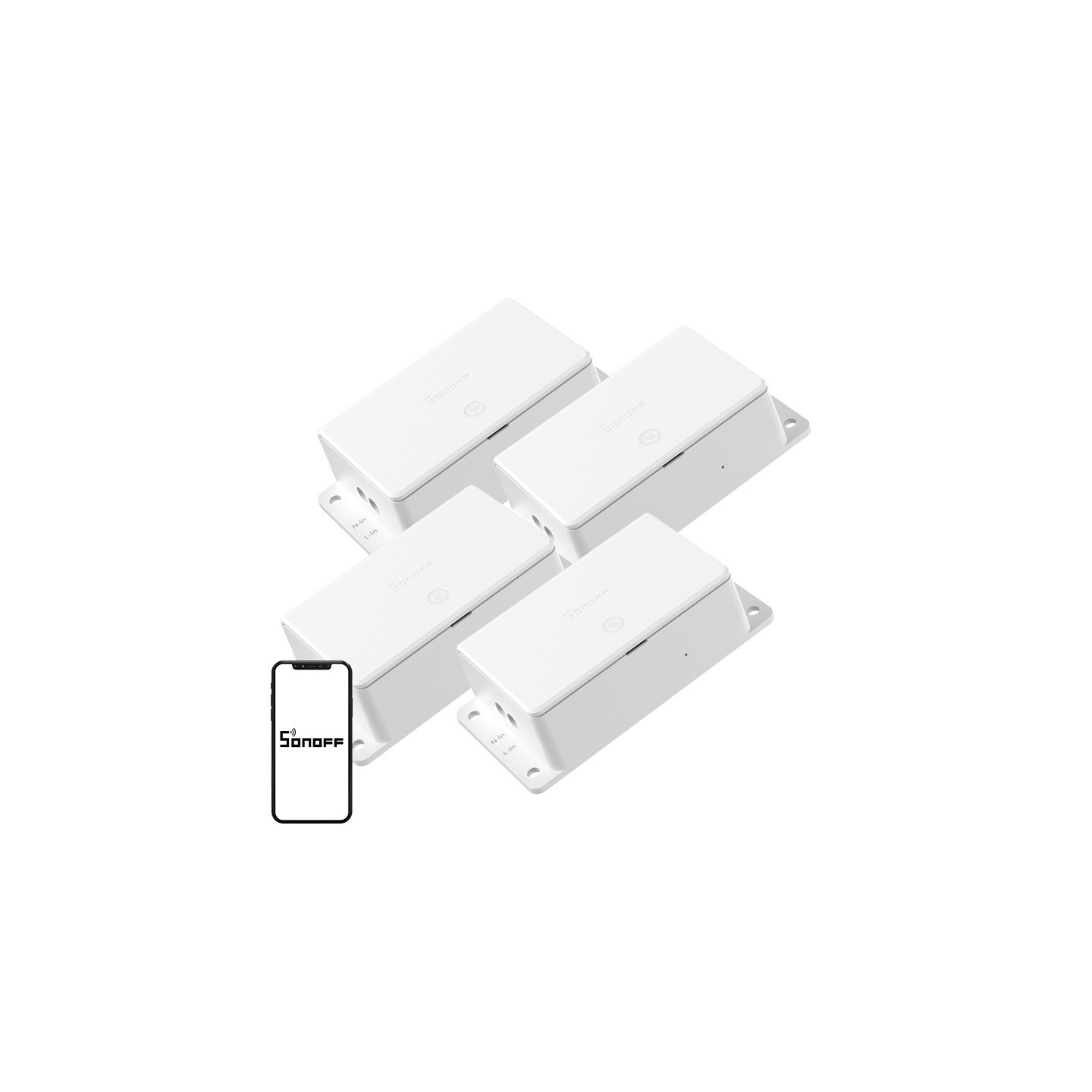 SONOFF Basic R5 Gen5 Wi-Fi Matter 10A Switch, 4-Pack