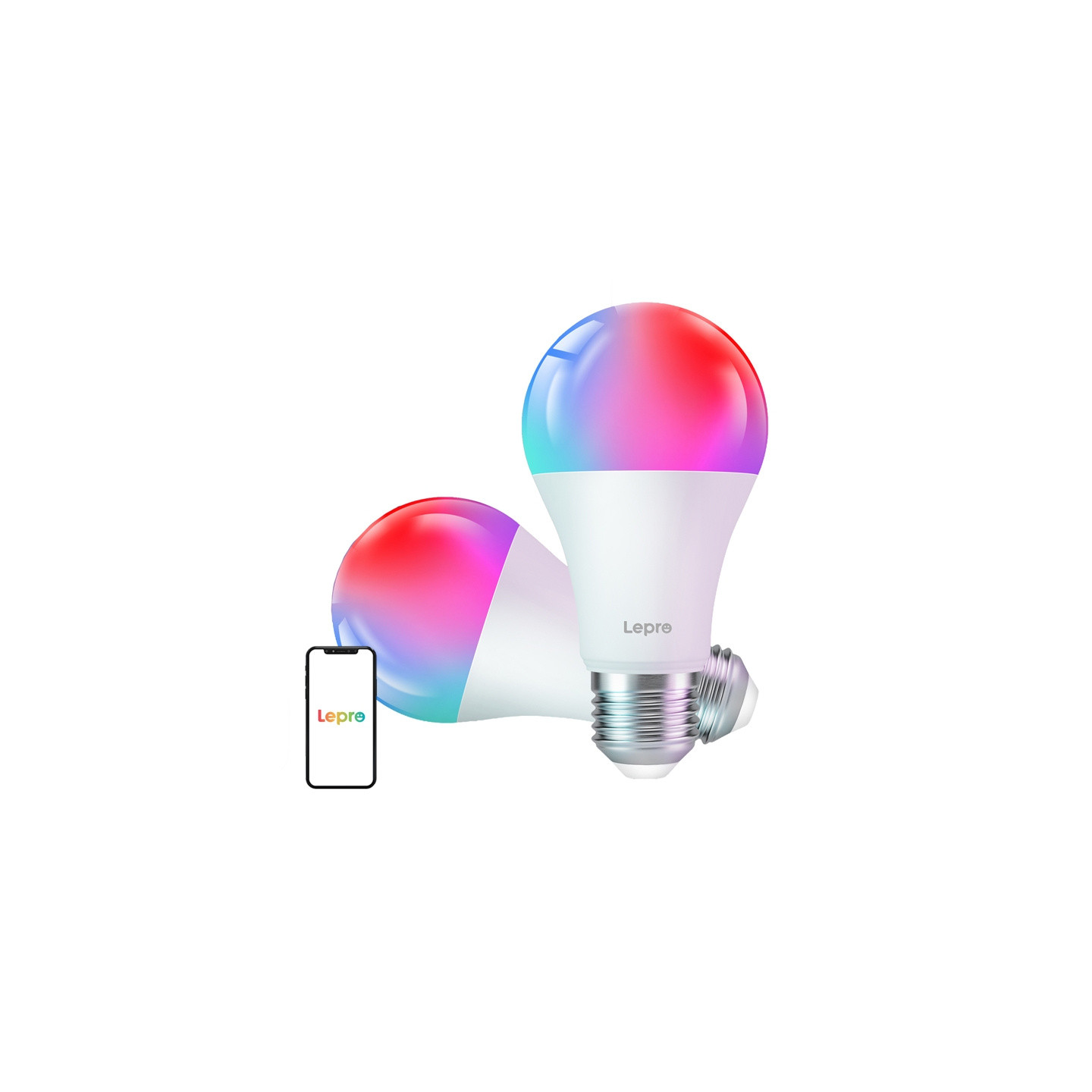 LEPRO B2-2 E27 Wi-Fi LED Bulb, 1100 lm, 2-pack