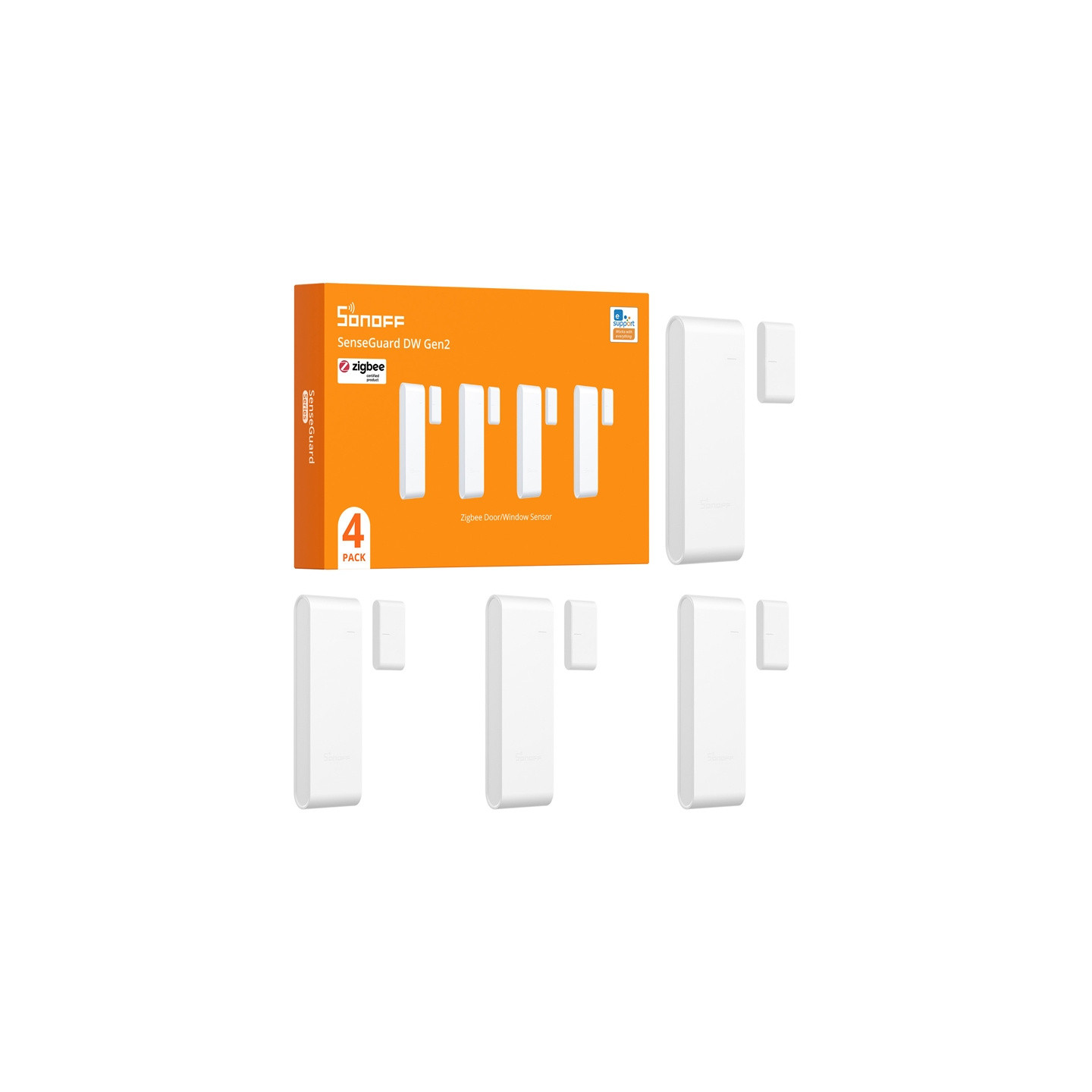 SONOFF SNZB-04PR2 Window and Door Sensor, 4-Pack
