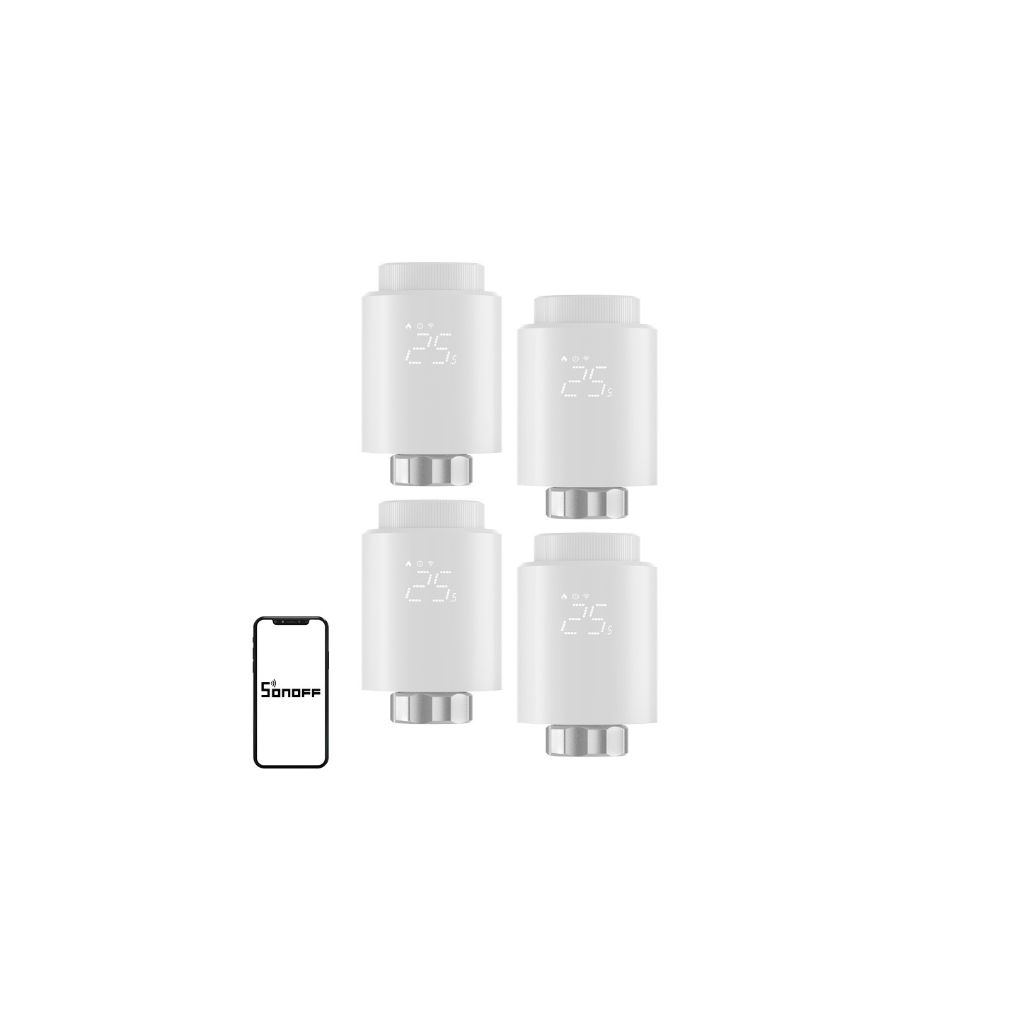 SONOFF ZigBee TRVZB Thermostatic Head, 4-Pack