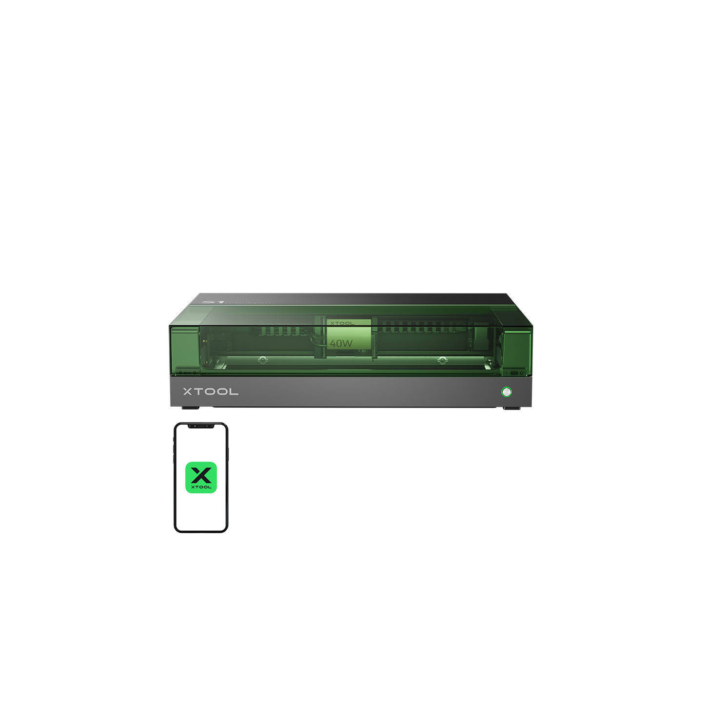 xTool S1 40W 2-in-1 Laser Engraver - All-in-One Kit (Black)