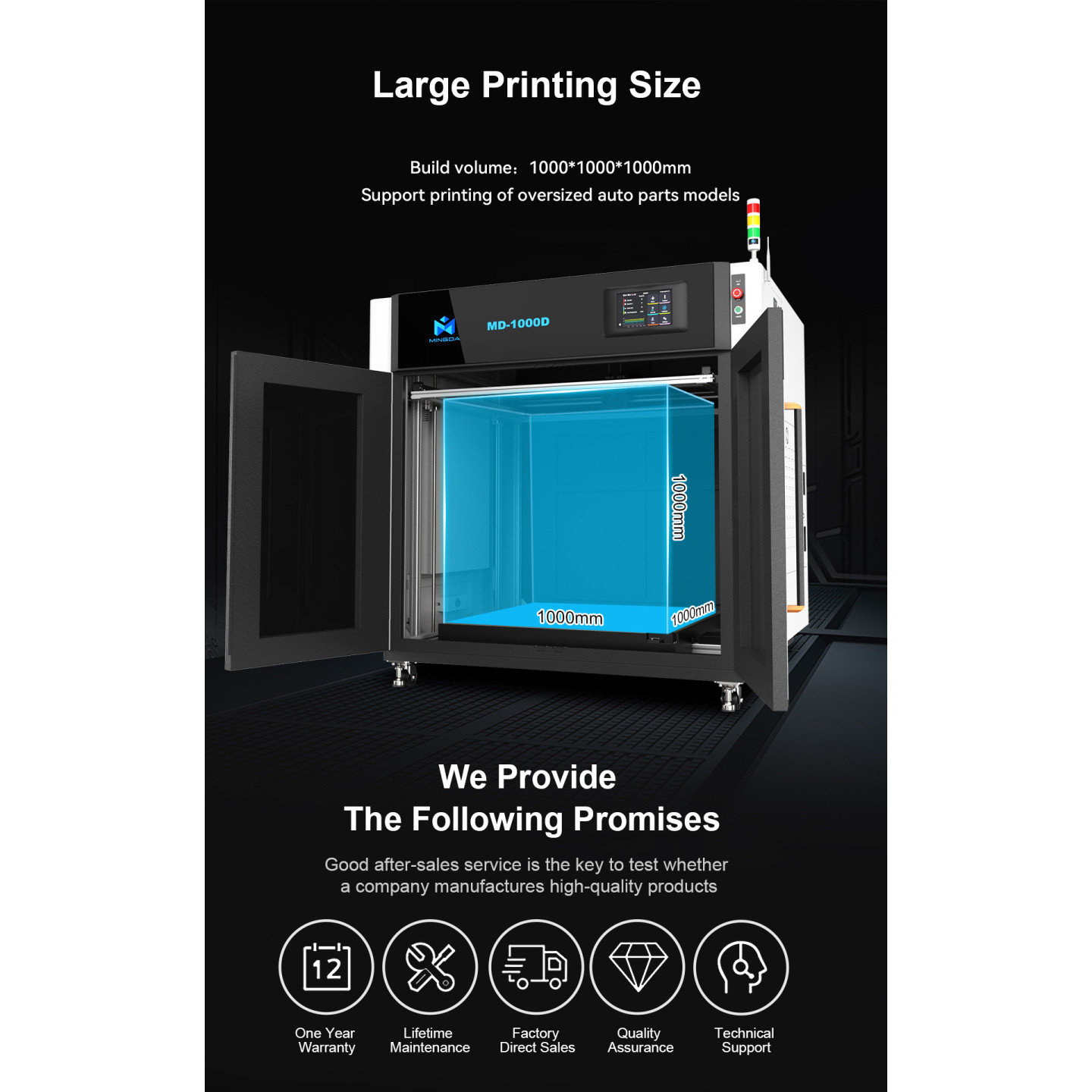 3D Printeris  MINGDA MD-1000D