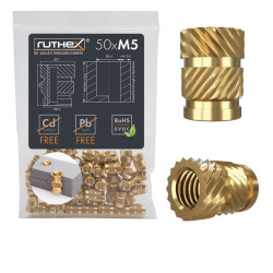 Ruthex M5 threaded insert – Rx-M5x9.5 - 50 pcs