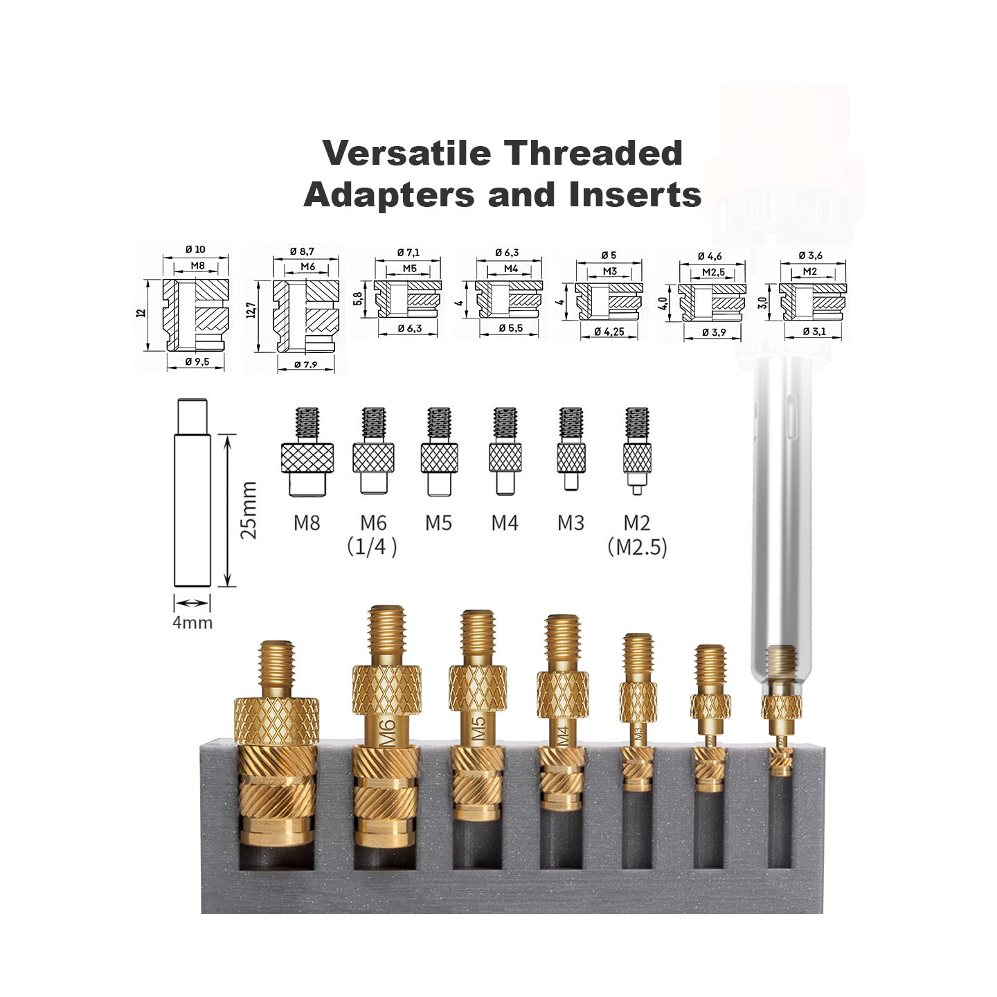 Mintion Heat Set Insert Tips and Threaded Inserts
