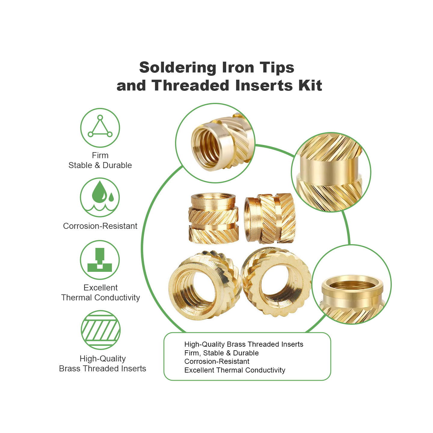 Mintion Heat Set Insert Tips and Threaded Inserts