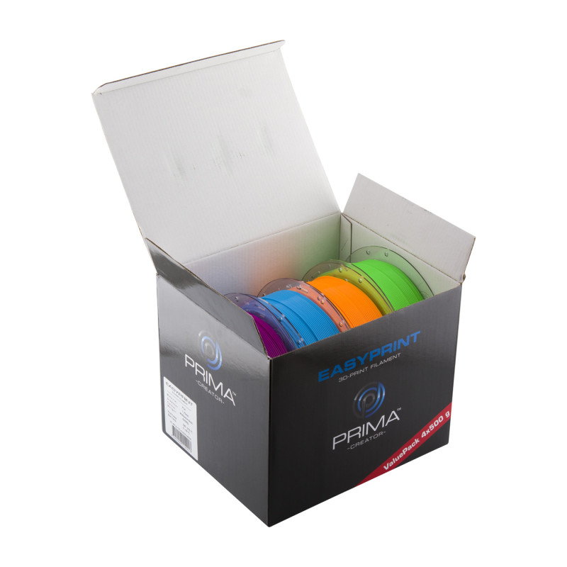 EasyPrint PLA Value Pack Neon - 1.75mm - 4x 500 g (Total 2 kg) - Neon Blue, Neon Green, Neon Orange, Neon Purple