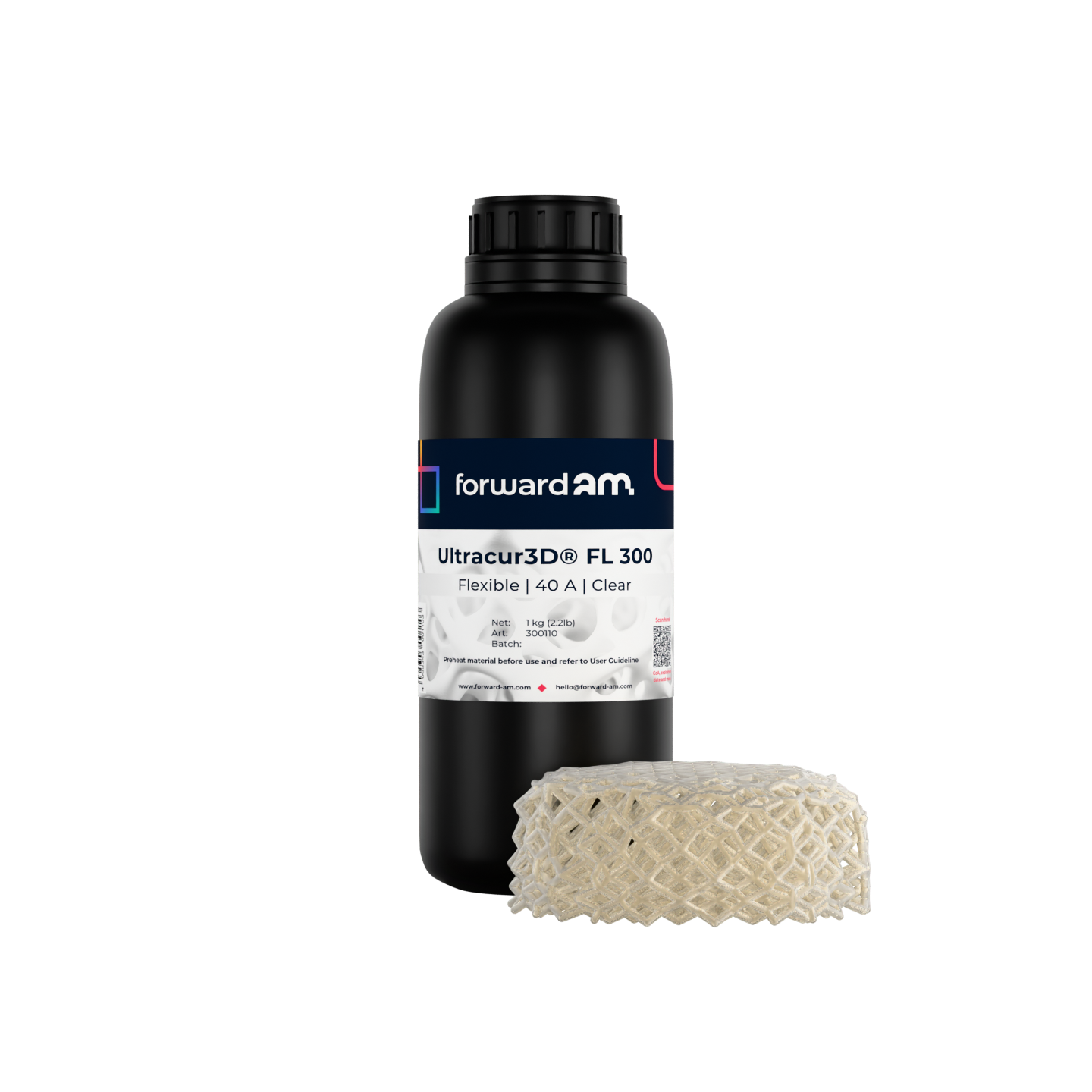 Forward AM Ultracur3D Flexible UV Resin FL 300 - 1 kg - Clear