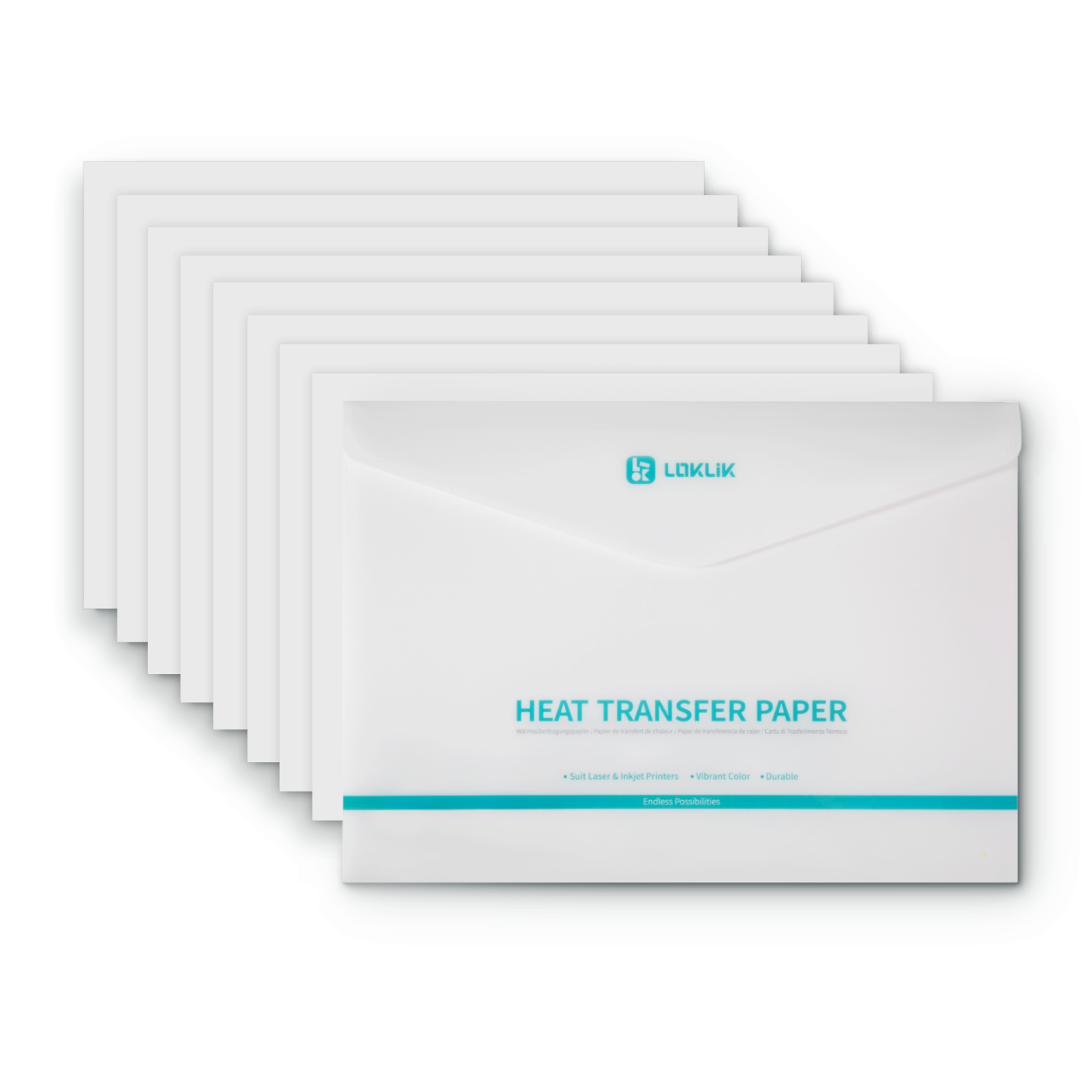 LOKLiK Heat Transfer Paper Sheet - Dark - 8-pack