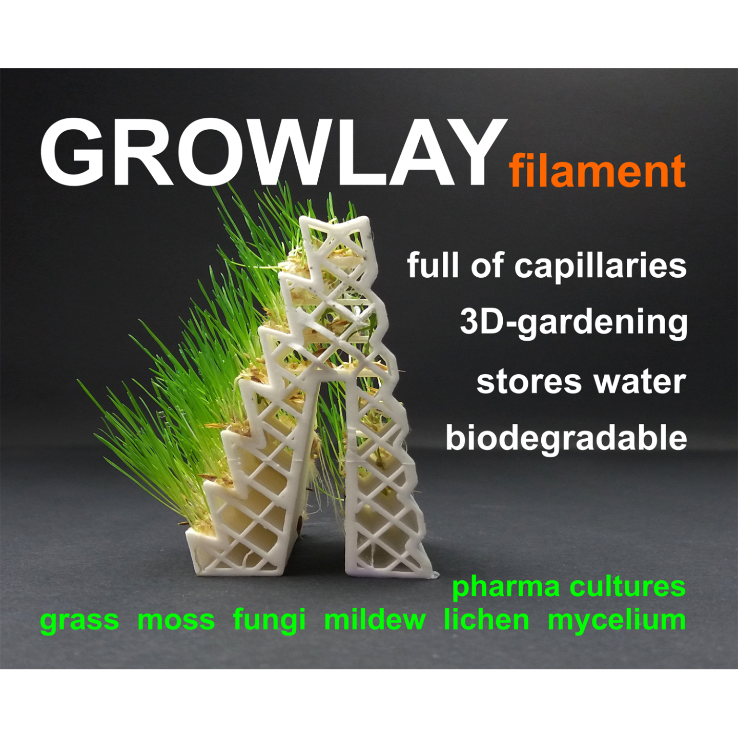 LayFilaments GROWLAY Filament - 1.75mm - 250 grams - Brown